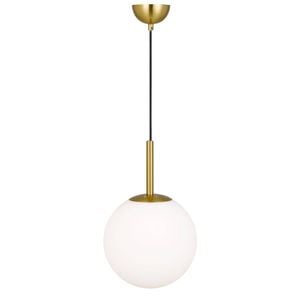 Telbix Bally Modern Pendant Hanging Lamp Light Glass Metal Opal Matt Antique Gold