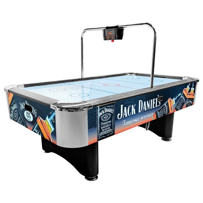 Leaf Living Airmax Jda019 Jd Logo 7ft Air Hockey Table With Bridge Electronic Scoreboard