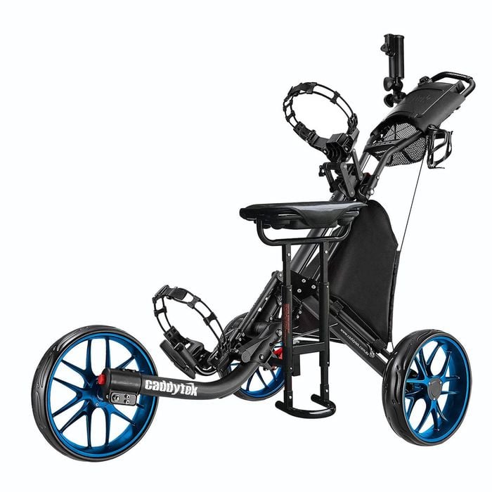 Caddytek Caddylite Ez-fold Pro 3-wheel Golf Buggy With Seat - Blue