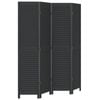 vidaXL Room Divider Privacy Screen Partition 4 Panels Black Paulownia