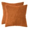 Gioia Casa Corduroy Cushion Covers - Soft Velvet with Windmill Pattern & Hidden Zipper - Terracotta, 45cm x 45cm (Twin Pack)