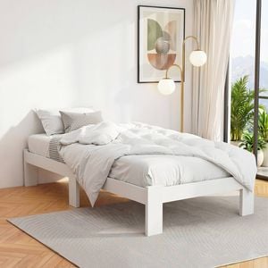 Artiss Bed Frame Single Size Wooden White Jade