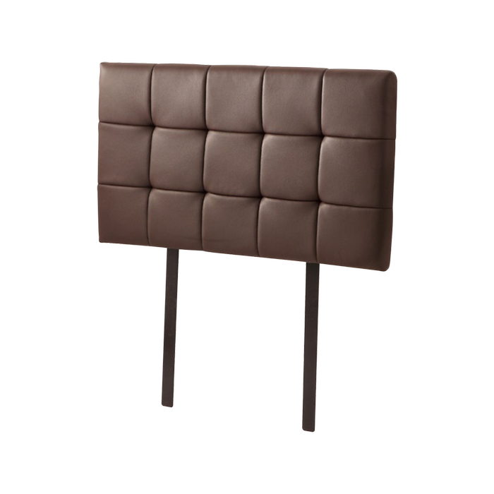 Palermo Pu Leather Single Bed Deluxe Headboard - Brown