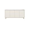 Raimon Furniture Avalor Marble Effect Ceramic Tempered Glass Sideboard Buffet Unit 4-doors Milan White