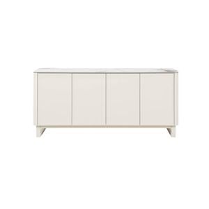 Raimon Furniture Avalor Marble Effect Ceramic Tempered Glass Sideboard Buffet Unit 4-doors Milan White
