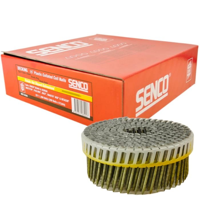 Senco 50 x 2.5mm Collated Coil Nail Dome Head Ring Shank HDG - Pack 1,600