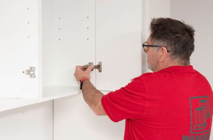 Attach the cabinet door
