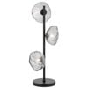 Telbix Zecca Contemporary Table Desk Lamp Light Metal Glass Smoke Black Gloss