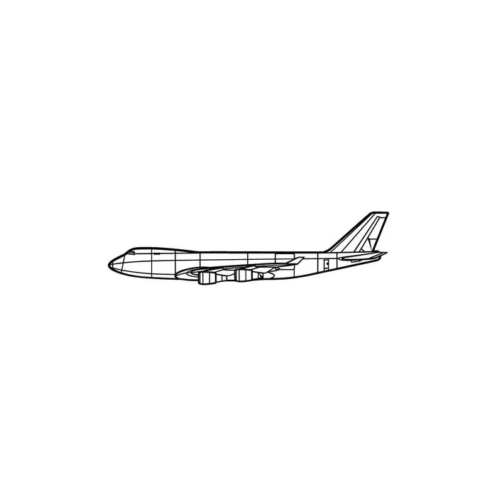 Ignite Laser Boeing 747-400F - Dedicated Cargo Freighter Silhouette Metal Wall Art Rustic Metal 15.7 inch - 40 cm