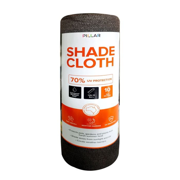 Pillar 1.83 x 10m Woodland Grey 70% Shade Cloth 