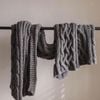CottonMore Hand Knitted Soft Acrylic Yarn Home Decor Blanket Throw Rug 130x160cm Charcoal