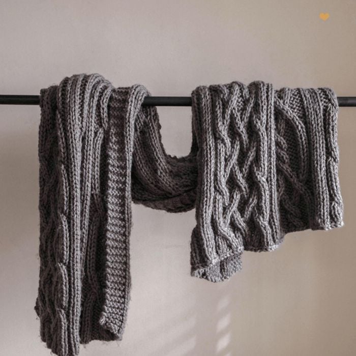 CottonMore Hand Knitted Soft Acrylic Yarn Home Decor Blanket Throw Rug 130x160cm Charcoal
