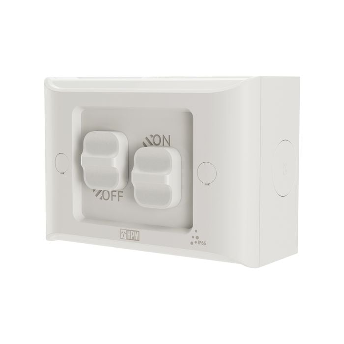 HPM 16A Aqua 2 Gang Switch