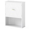 Costway Bathroom Wall Cabinet 2-Door Wall Mounted Cabinet Space-saving Storage Organizer-White