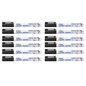 12x Artline 750 Laundry/linen/clothing/fabric Bullet Nib 0.7mm Line Marker Black