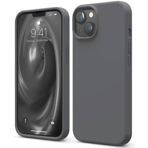 Silicone Phone Case For iPhone 13 Shockproof Microfiber Lining - Carbon Grey