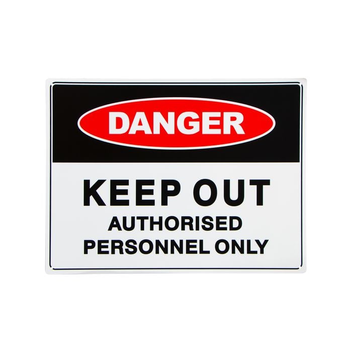 Brutus 600 x 450mm Danger Keep Out Authorised Personnel Only Plastic Sign