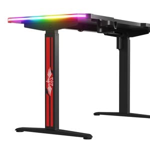 Ufurniture Electric Standing Gaming Desk with LED Lights Black 120cm
