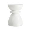 Oikiture Side Table Round Coffee End Stool Bedside Stand Stone Patio Garden White