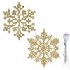 Catzon 30Pcs Christmas Glitter Snowflake for Xmas Trees-Gold