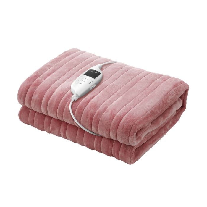 Bedra Heated Electric Blanket Throw Rug Washable Pink