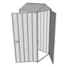 Build-a-Shed 0.8 x 0.8 x 2.1m Gable Single Hinged Door Shed with Single Hinged Side Door - Zinc