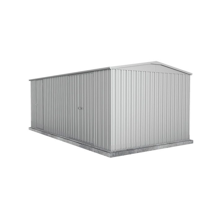 Absco 5.96 x 3.0 x 2.3m Zincalume Highlander Three Door Garden Shed