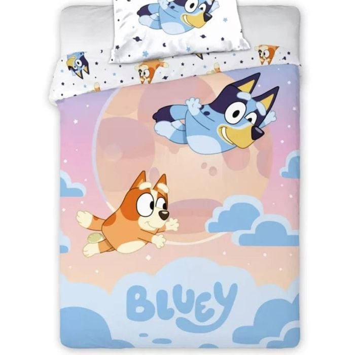 Bluey Dream Flight Cotton Quilt Cover Set - Single Bed Size