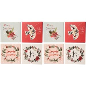 2x 4pc LVD Coasters Scandi Christmas Decorative Barware/Serveware Home Kitchen