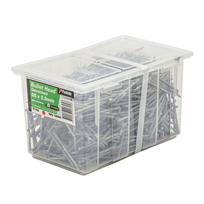 Paslode 65 x 2.8mm 5kg Galvanised Bullet Head Nails - 1250 Pack