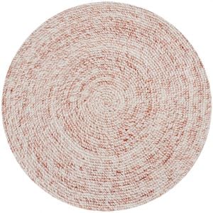 Handwoven Round Rug-Orbit 6223-Ivory Rust-120x120cm