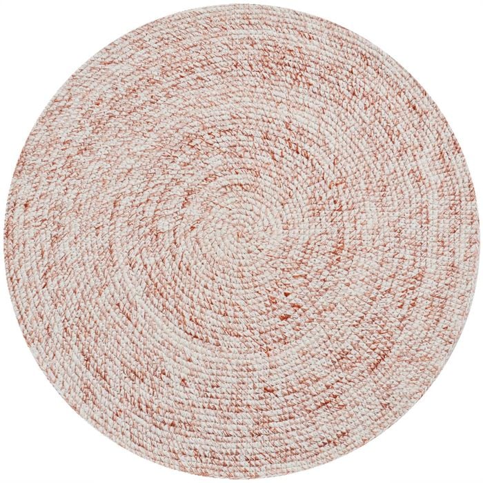 Handwoven Round Rug-Orbit 6223-Ivory Rust-120x120cm