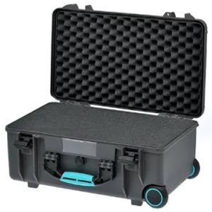 HPRC 2500W - Wheeld Hard Case with Cubed Foam & Turquoise Handle (Grey)
