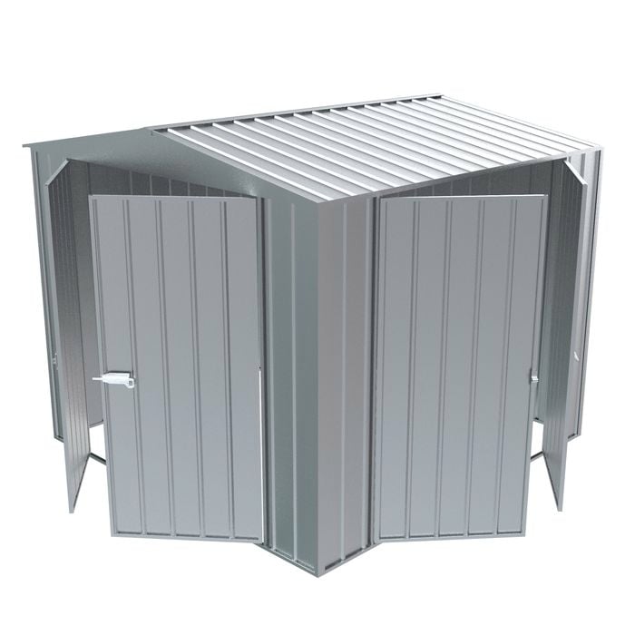 Build-a-Shed  2.3 x 2.3 x 2.3m Gable Double Hinged Side Door Shed - Zinc