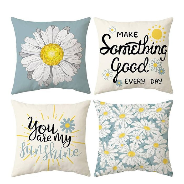 Catzon 4 Pcs Sunflower Throw Pillow Covers Summer Porch Home Decor 50X50cm-Set 3
