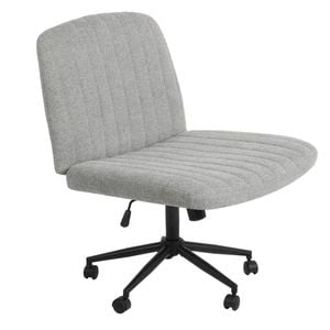 Advwin Armless Office Chair Swivel Vanity Chair Grey