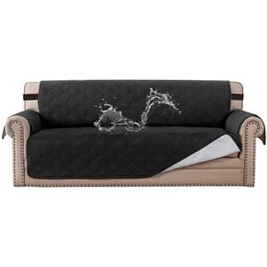 Smarcute 4 Seater Waterproof Sofa Cover Couch Cushion Furniture Protector Black