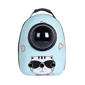Anypet Blue Cat Print Space Capsule Pet Carrier – Breathable Travel Bag For Small Pets