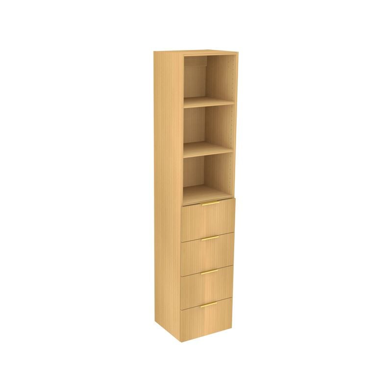Lugna 2048 x 450 x 380mm Sand 2 Adjustable Shelf 4 Drawer Robe Insert