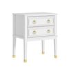 Cosmoliving White 2-Drawer Bedside Table Vintage Timber End Side Cabinet