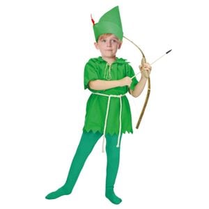 Childrens Green Costume Peter Pan Robin Hood Elf Halloween Kids Party Book Week 110-130cm 6-9 Years