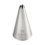 Mondo Stainless Steel #16 Star Piping Tip - Silver