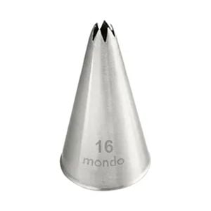 Mondo Stainless Steel #16 Star Piping Tip Icing Cake Decorating Nozzle Silver