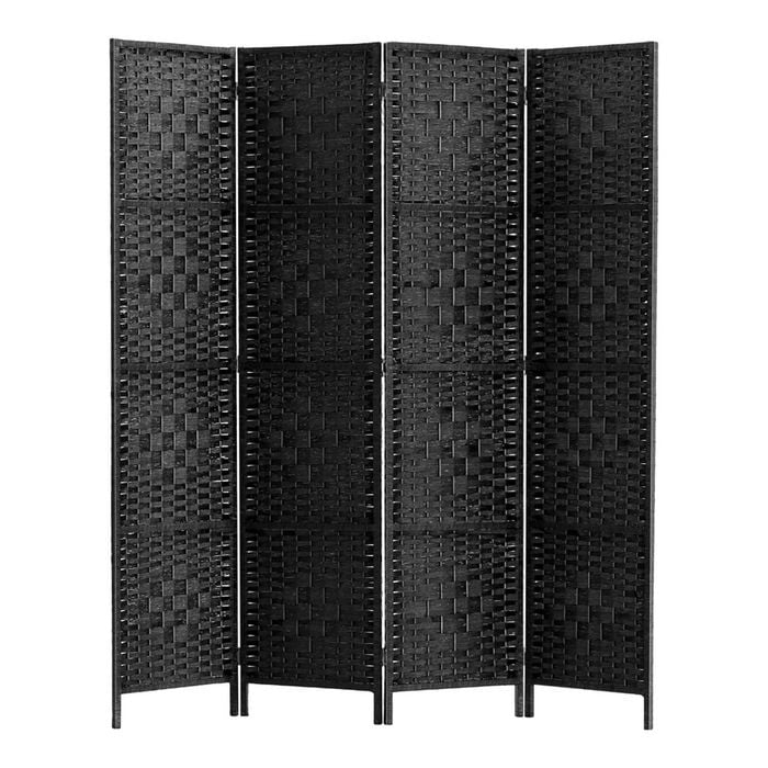 Artiss 4 Panel Room Divider Screen Woven Black
