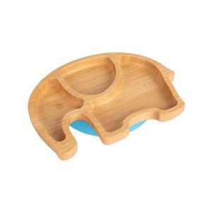 Tiny Dining Children's Bamboo Elephant Plate with Suction Cup - Segmented Design - 24cm