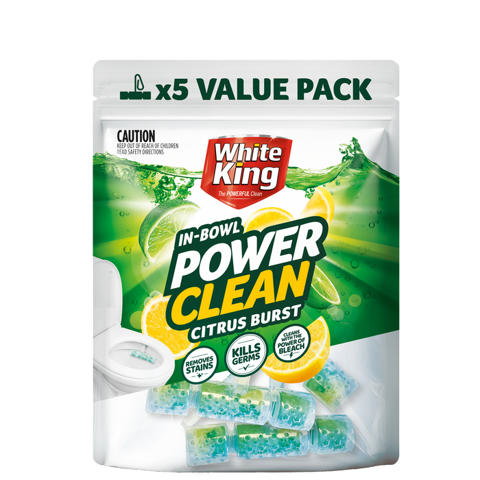 White King 5pk Power Clean In-bowl Toilet Cleaner
