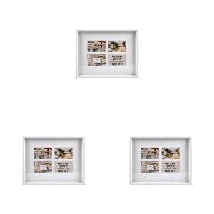 3PK Unigift Soho 4-Open Collage Picture Frame 10x15cm White