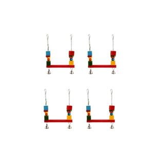 Yes4pets 4x Bird Swing With Bells 20x28cm