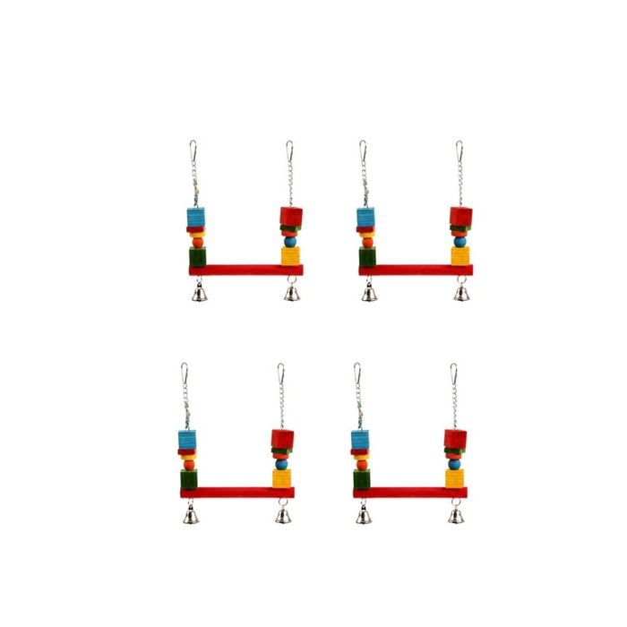 Yes4pets 4x Bird Swing With Bells 20x28cm