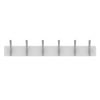 Mode Perma 6 Brushed Nickel Hooks On White Board Hat And Coat Rack